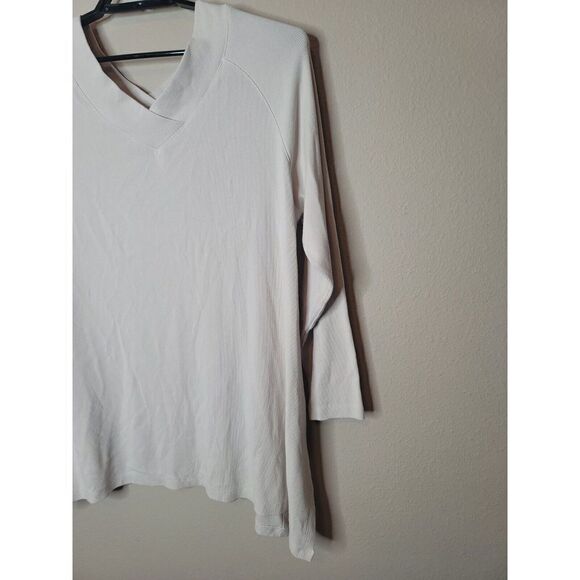 Soft Surroundings Double V Timely Tee Women's Shirt Tunic Plus Size 2X Cream t22 - Picture 4 of 8